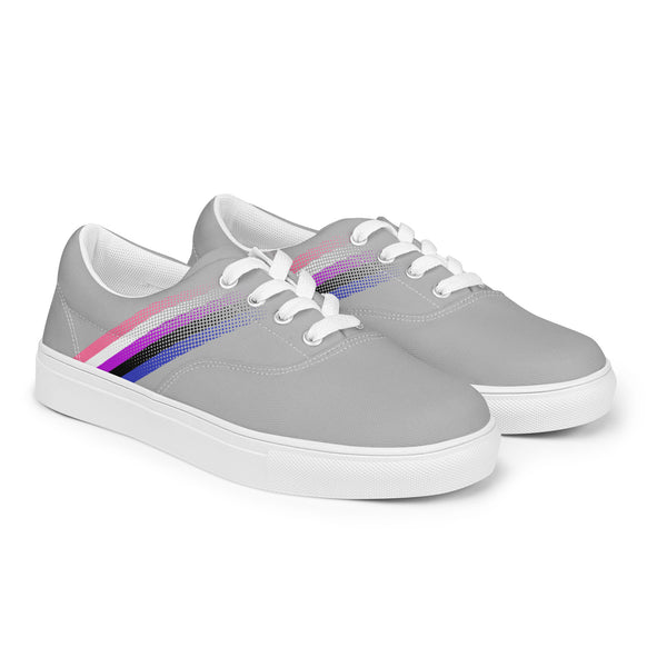 Genderfluid Pride Colors Modern Gray Lace-up Shoes - Men Sizes