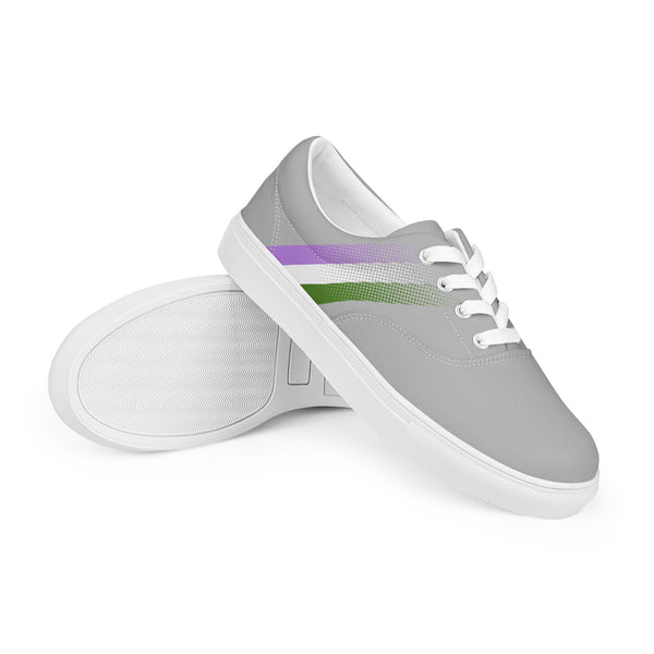Genderqueer Pride Colors Modern Gray Lace-up Shoes - Men Sizes