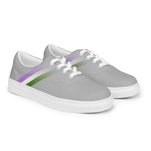 Genderqueer Pride Colors Modern Gray Lace-up Shoes - Men Sizes