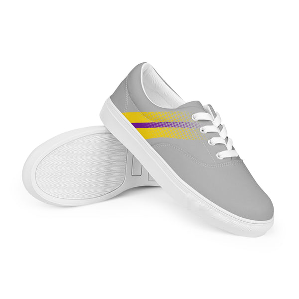 Intersex Pride Colors Modern Gray Lace-up Shoes - Men Sizes