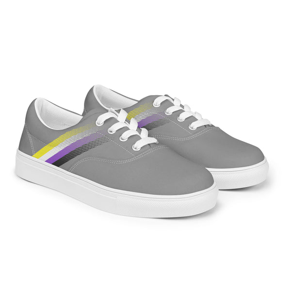 Non-Binary Pride Colors Modern Gray Lace-up Shoes - Men Sizes