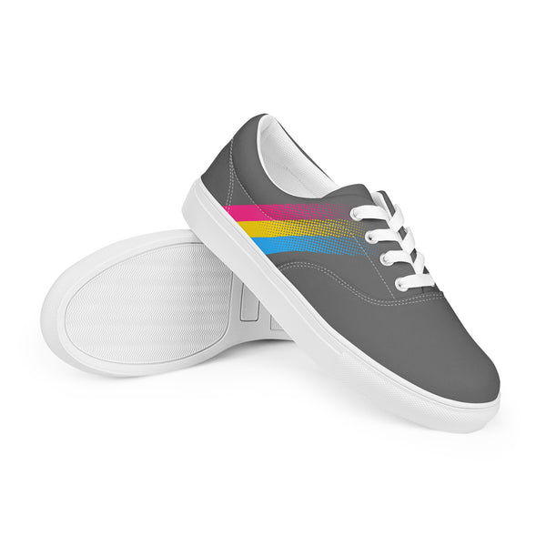 Pansexual Pride Colors Modern Gray Lace-up Shoes - Men Sizes