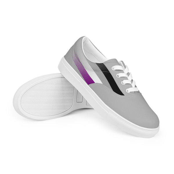 Asexual Pride Colors Original Gray Lace-up Shoes - Men Sizes