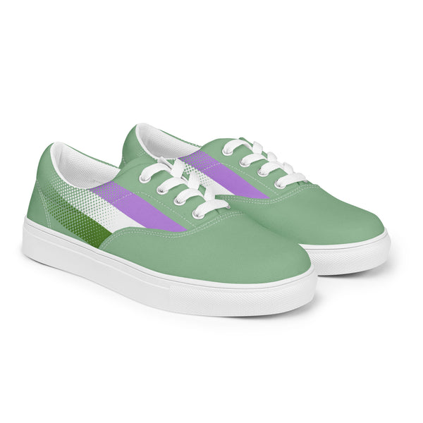 Genderqueer Pride Colors Original Green Lace-up Shoes - Men Sizes
