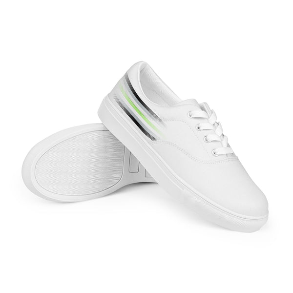 Casual Agender Pride Colors White Lace-up Shoes - Men Sizes