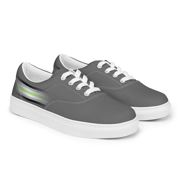 Casual Agender Pride Colors Gray Lace-up Shoes - Men Sizes