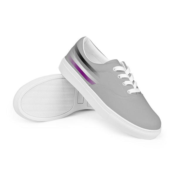 Casual Asexual Pride Colors Gray Lace-up Shoes - Men Sizes
