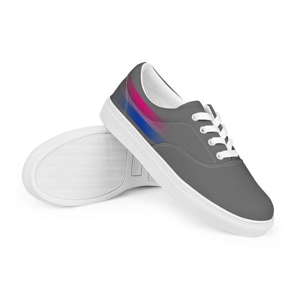 Casual Bisexual Pride Colors Gray Lace-up Shoes - Men Sizes