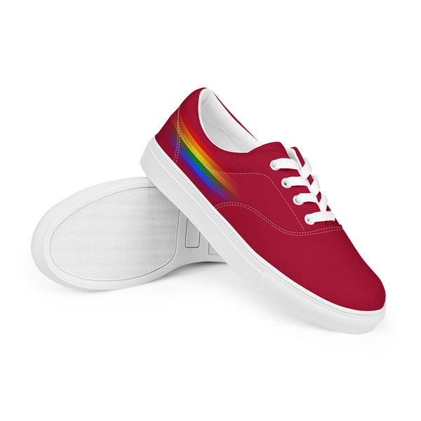 Casual Gay Pride Colors Red Lace-up Shoes - Men Sizes