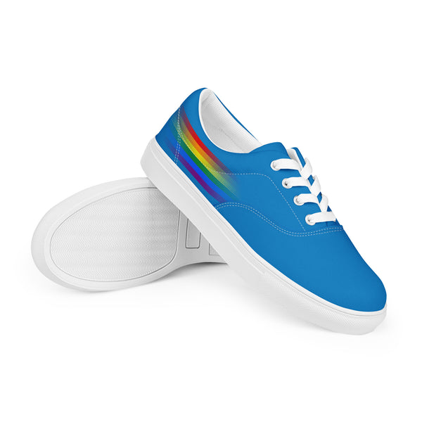 Casual Gay Pride Colors Blue Lace-up Shoes - Men Sizes