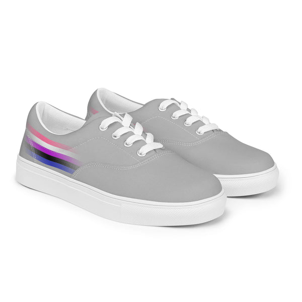 Casual Genderfluid Pride Colors Gray Lace-up Shoes - Men Sizes