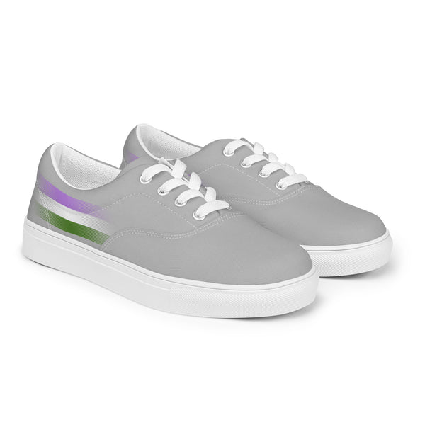 Casual Genderqueer Pride Colors Gray Lace-up Shoes - Men Sizes