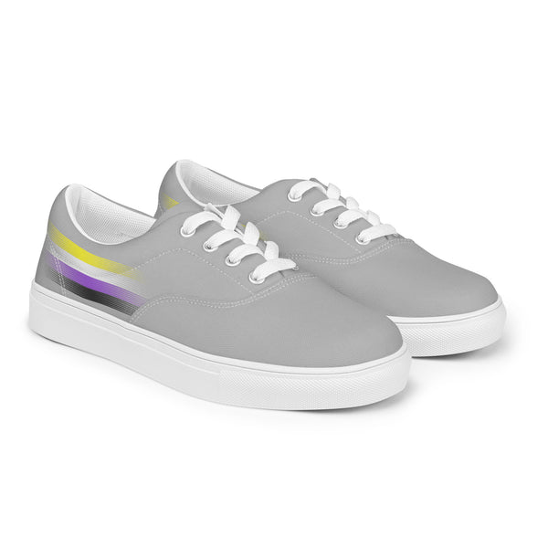 Casual Non-Binary Pride Colors Gray Lace-up Shoes - Men Sizes