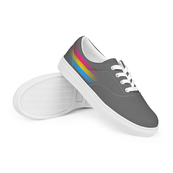 Casual Pansexual Pride Colors Gray Lace-up Shoes - Men Sizes