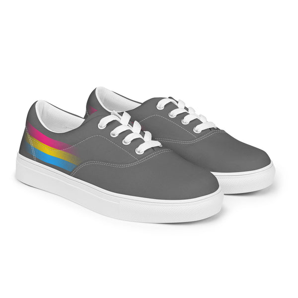 Casual Pansexual Pride Colors Gray Lace-up Shoes - Men Sizes