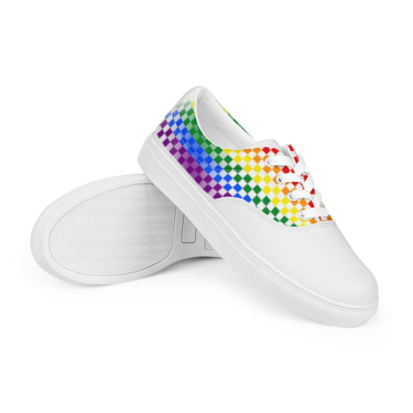 Gay Pride Rainbow Checkers Lace-up Shoes