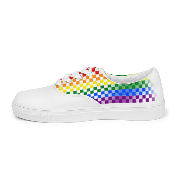 Gay Pride Rainbow Checkers Lace-up Shoes