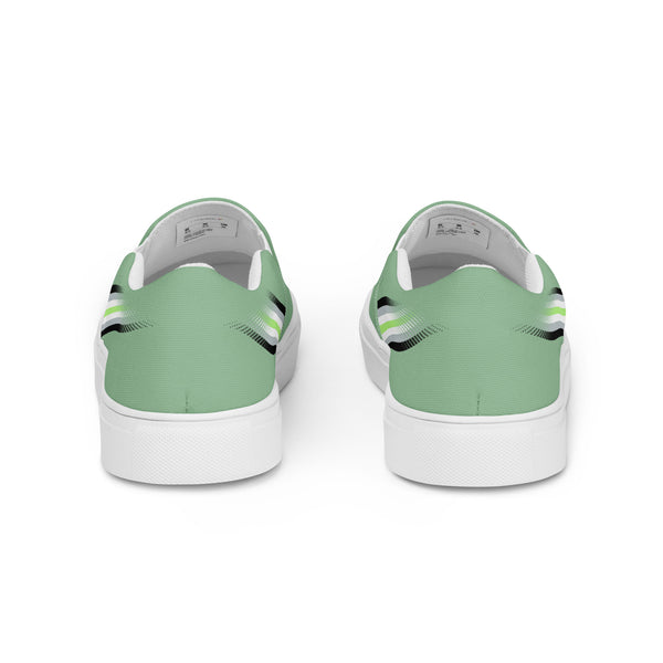 Agender Pride Colors Original Green Slip-On Shoes
