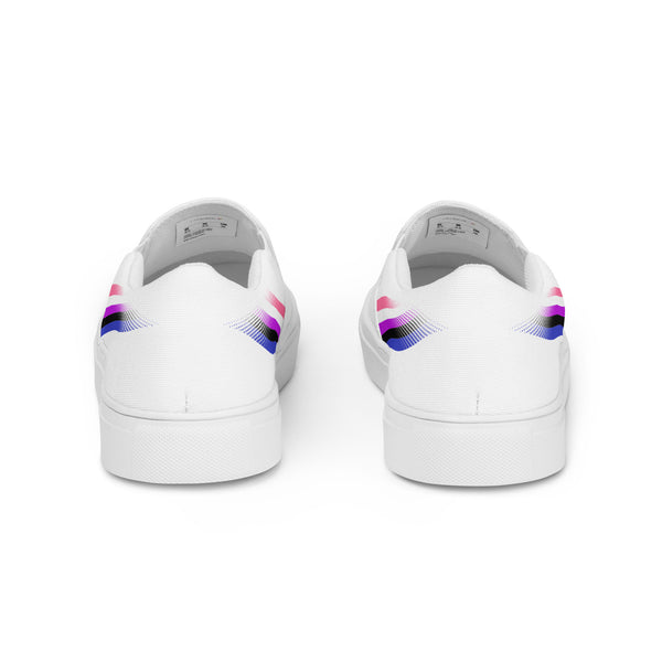 Genderfluid Pride Colors Original White Slip-On Shoes