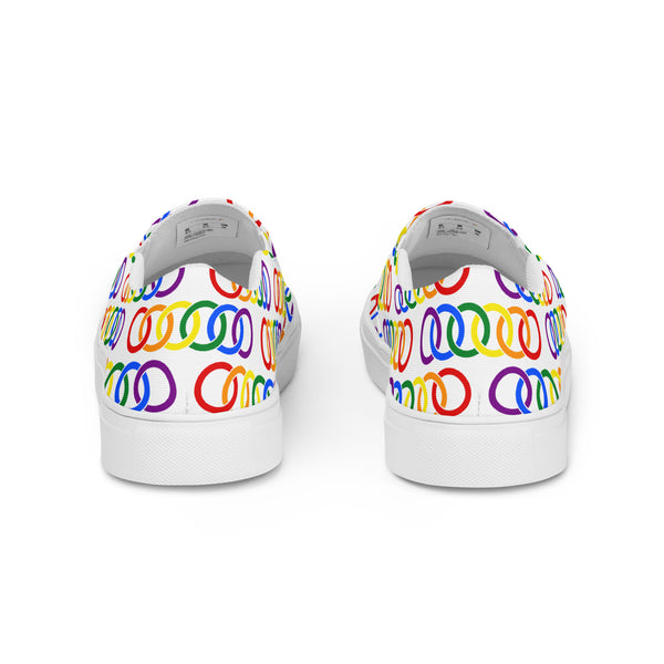 Gay Pride Classic White Slip-On Shoes