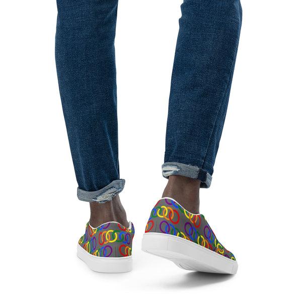 Gay Pride Classic Gray Slip-On Shoes