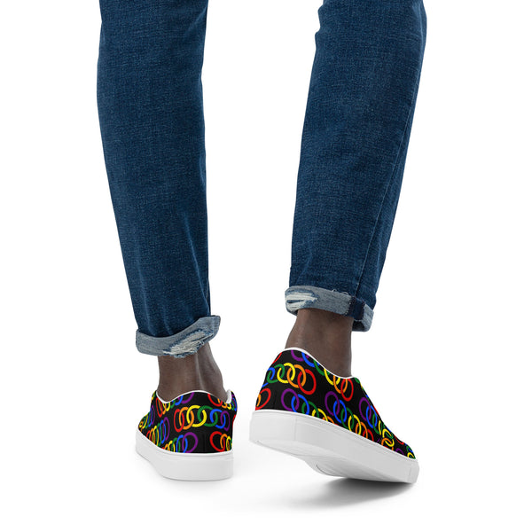 Gay Pride Classic Black Slip-On Shoes