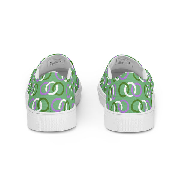 Genderqueer Pride Classic Green Slip-On Shoes