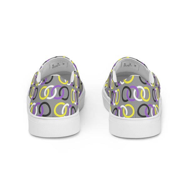 Non-Binary Pride Classic Gray Slip-On Shoes