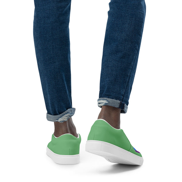 Gay Pride Modern Green Slip-On Shoes