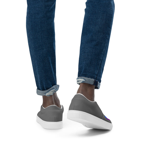 Gay Pride Modern Gray Slip-On Shoes