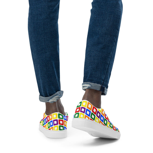 Gay Pride Casual White Slip-On Shoes