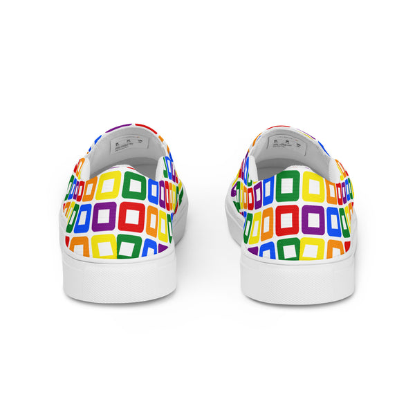 Gay Pride Casual White Slip-On Shoes