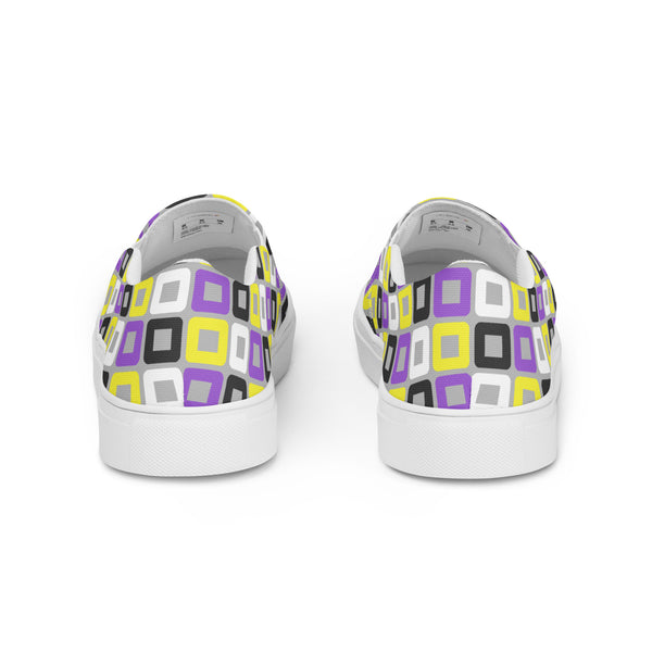 Non-Binary Pride Casual Gray Slip-On Shoes