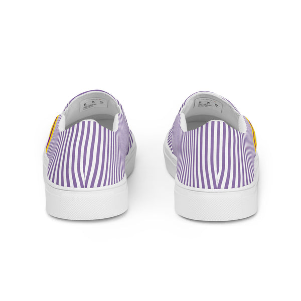 Pinstriped Intersex Pride Purple Slip-On Shoes