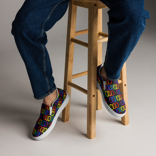 Gay Pride Classic Black Slip-On Shoes