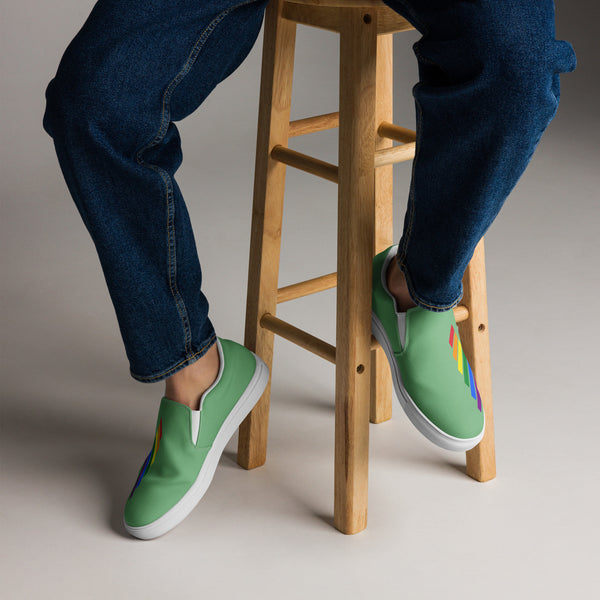 Gay Pride Modern Green Slip-On Shoes