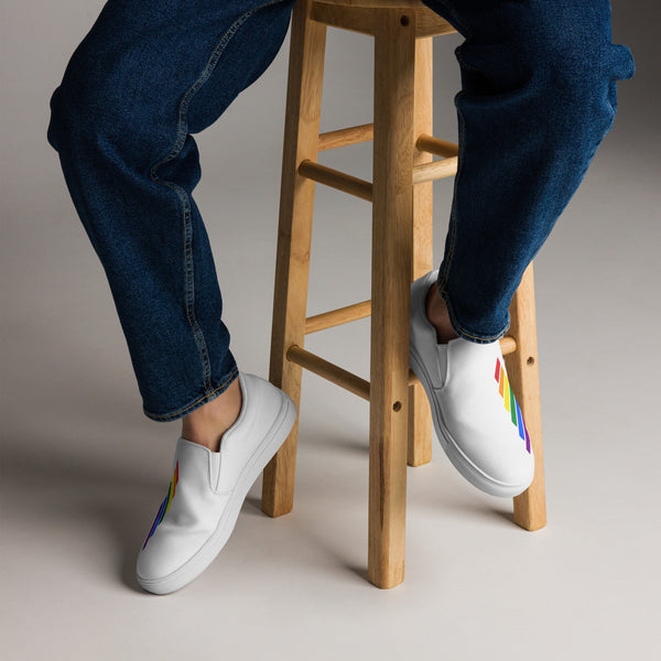 Gay Pride Modern White Slip-On Shoes