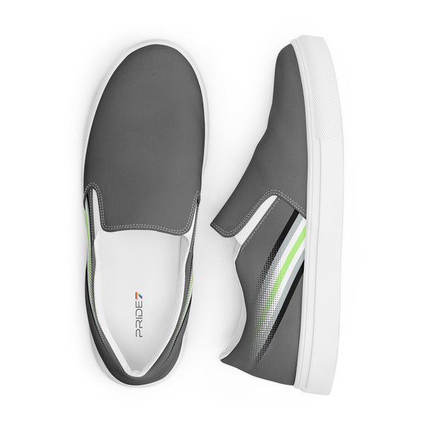 Agender Pride Colors Original Gray Slip-On Shoes