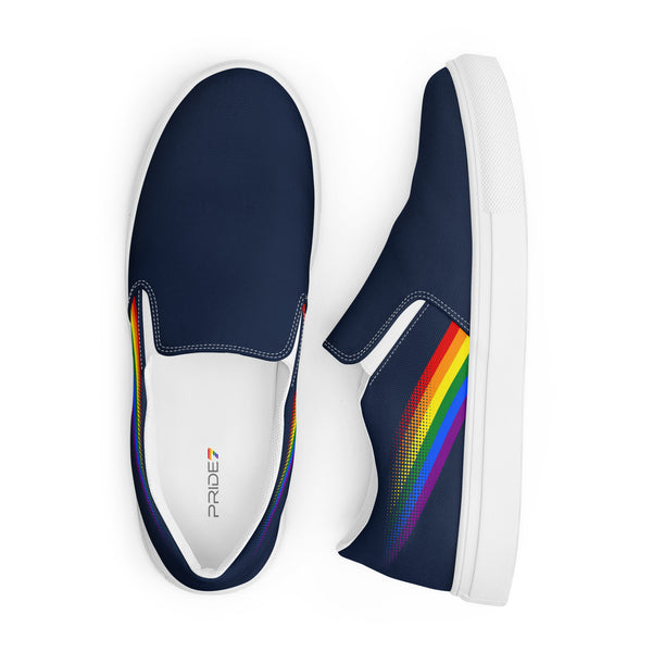 Gay Pride Colors Original Navy Slip-On Shoes
