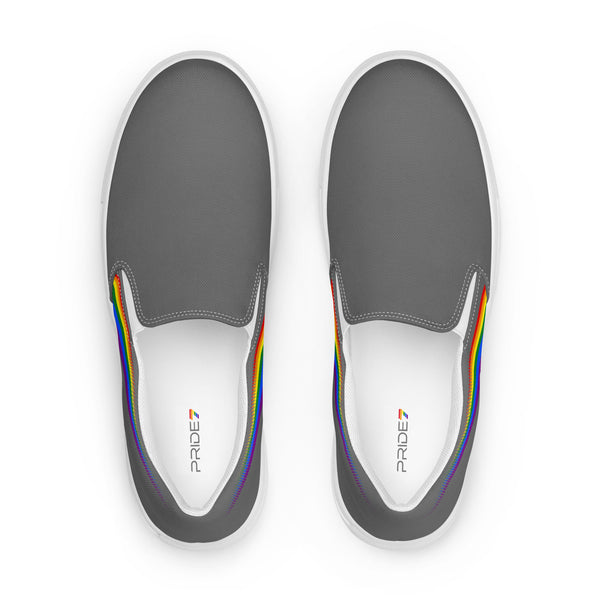 Gay Pride Colors Original Gray Slip-On Shoes