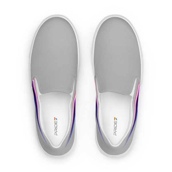 Genderfluid Pride Colors Original Gray Slip-On Shoes