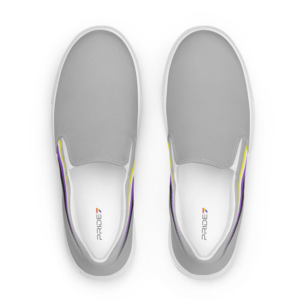 Non-Binary Pride Colors Original Gray Slip-On Shoes