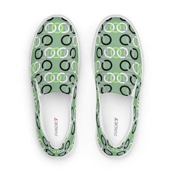 Agender Classic Green Slip-On Shoes