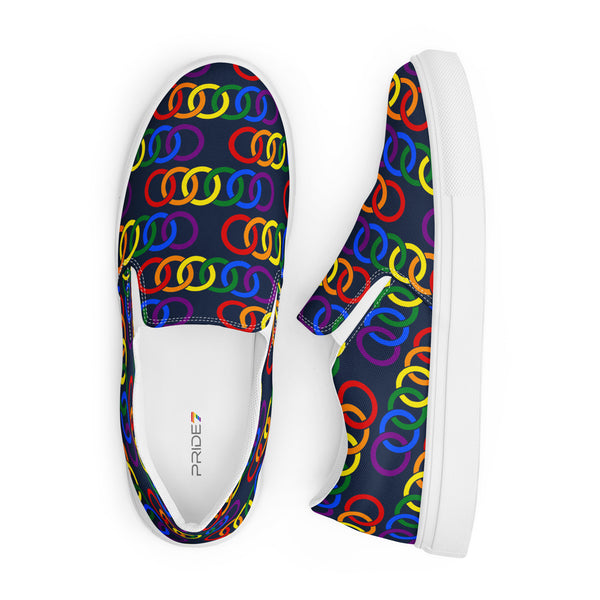 Gay Pride Classic Navy Slip-On Shoes