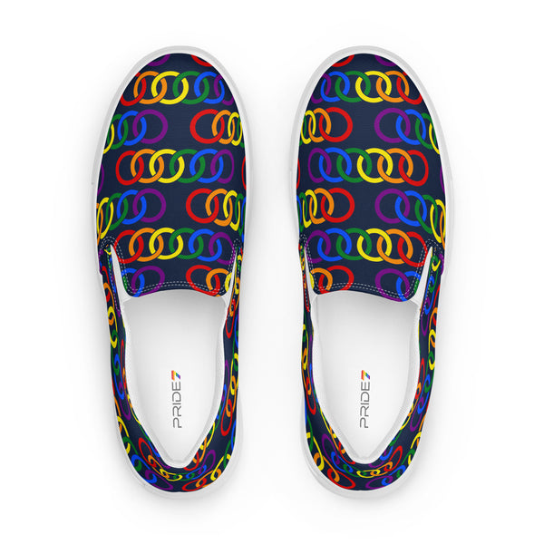 Gay Pride Classic Navy Slip-On Shoes