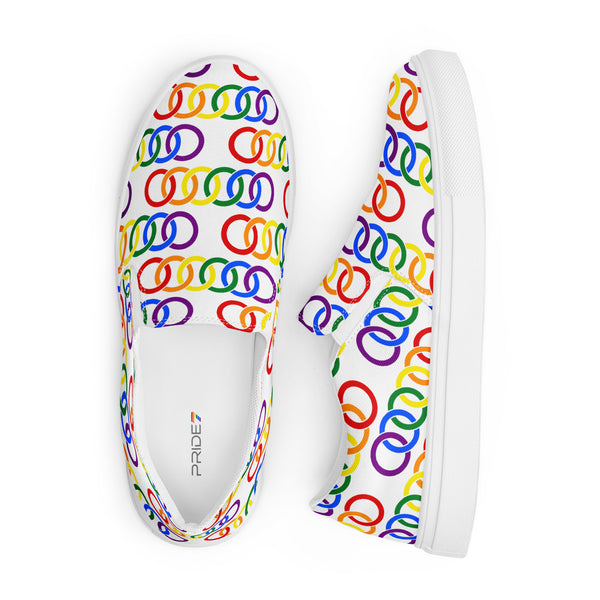 Gay Pride Classic White Slip-On Shoes