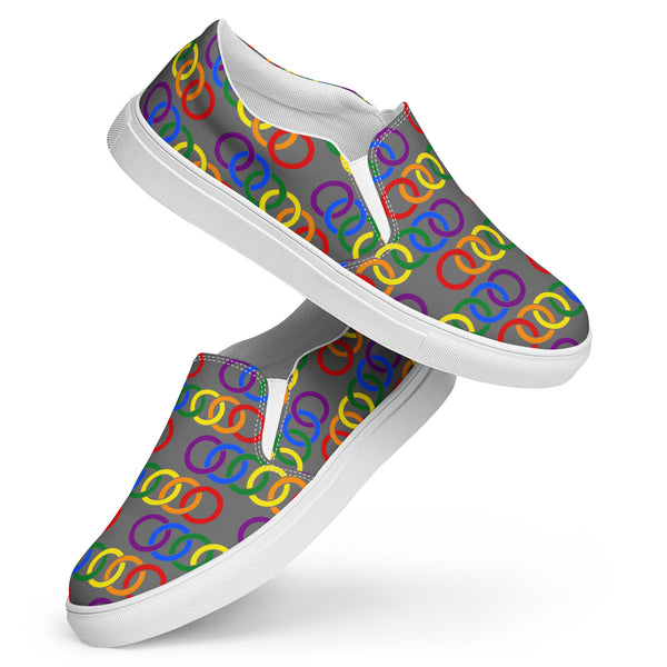 Gay Pride Classic Gray Slip-On Shoes