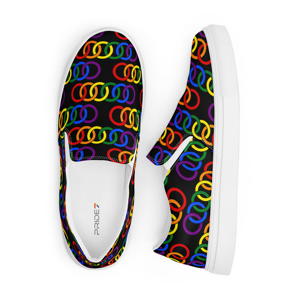 Gay Pride Classic Black Slip-On Shoes