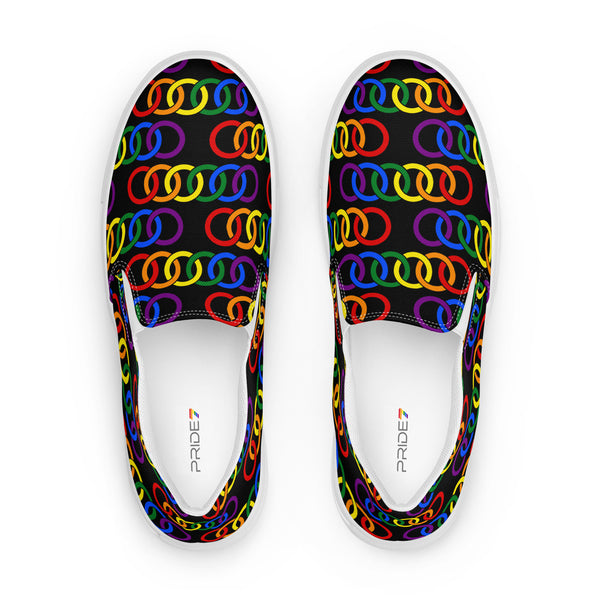 Gay Pride Classic Black Slip-On Shoes