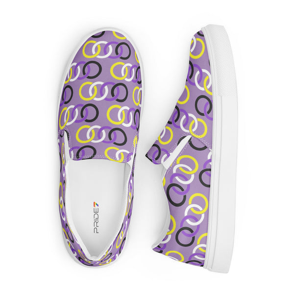 Non-Binary Pride Classic Purple Slip-On Shoes